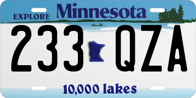 MN license plate 233QZA