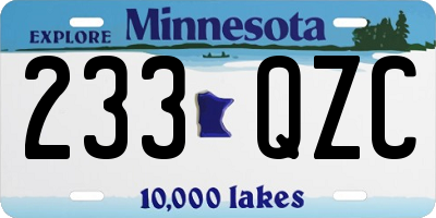MN license plate 233QZC