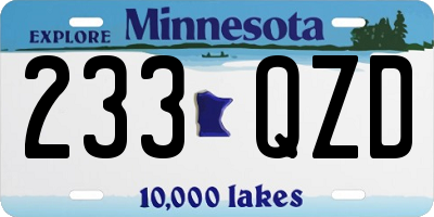 MN license plate 233QZD