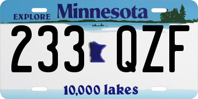 MN license plate 233QZF