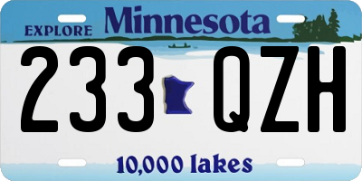 MN license plate 233QZH