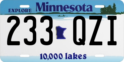 MN license plate 233QZI