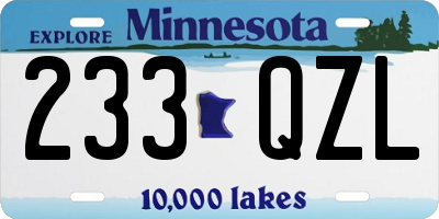 MN license plate 233QZL