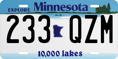MN license plate 233QZM