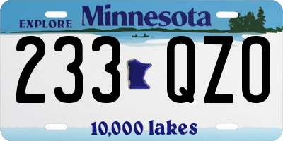MN license plate 233QZO