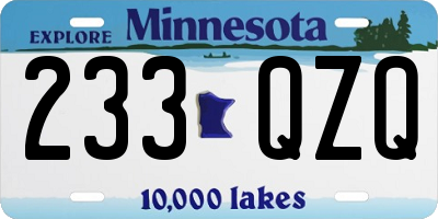 MN license plate 233QZQ