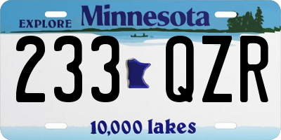 MN license plate 233QZR