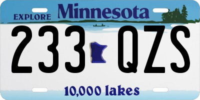 MN license plate 233QZS