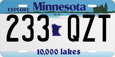 MN license plate 233QZT