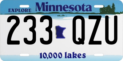 MN license plate 233QZU