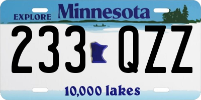MN license plate 233QZZ
