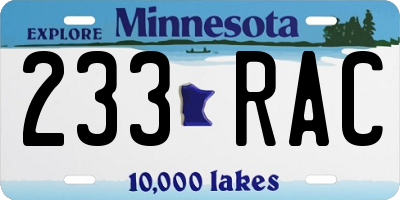 MN license plate 233RAC