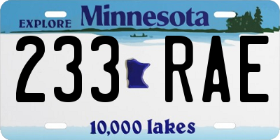 MN license plate 233RAE