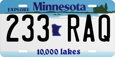 MN license plate 233RAQ