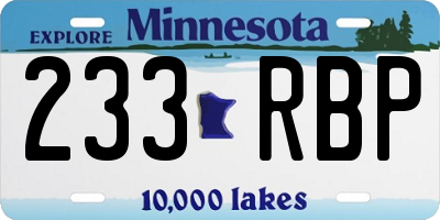 MN license plate 233RBP