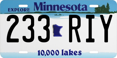 MN license plate 233RIY
