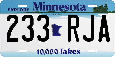 MN license plate 233RJA