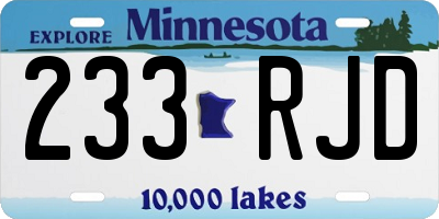 MN license plate 233RJD