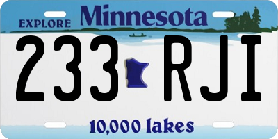 MN license plate 233RJI