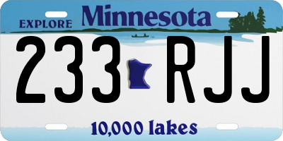 MN license plate 233RJJ