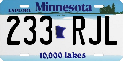 MN license plate 233RJL