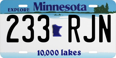 MN license plate 233RJN