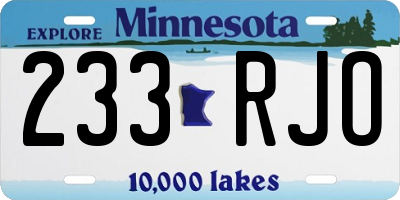 MN license plate 233RJO