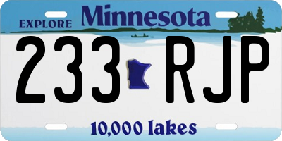 MN license plate 233RJP