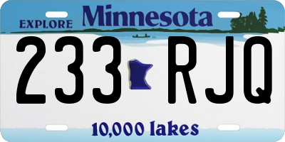 MN license plate 233RJQ