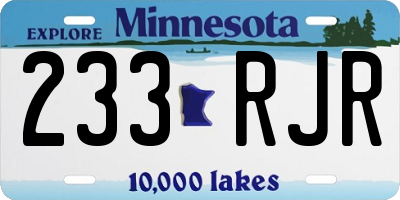 MN license plate 233RJR
