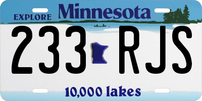 MN license plate 233RJS