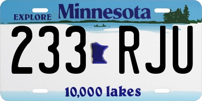 MN license plate 233RJU