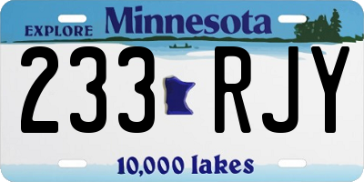 MN license plate 233RJY