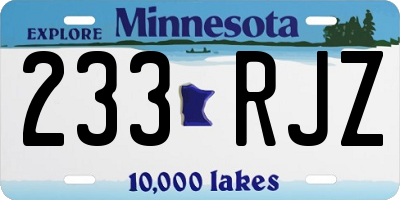 MN license plate 233RJZ