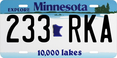 MN license plate 233RKA