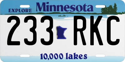 MN license plate 233RKC