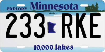MN license plate 233RKE