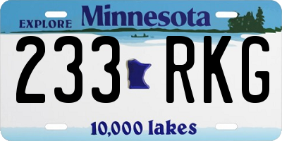 MN license plate 233RKG