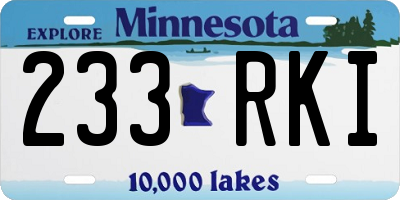 MN license plate 233RKI