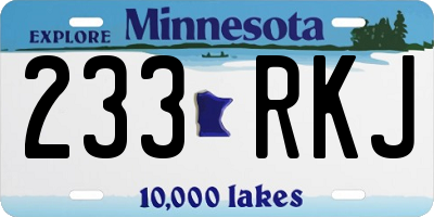 MN license plate 233RKJ