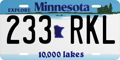 MN license plate 233RKL