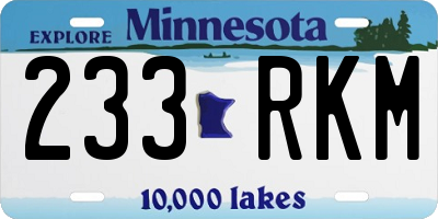 MN license plate 233RKM