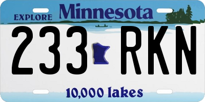 MN license plate 233RKN