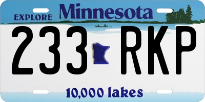MN license plate 233RKP