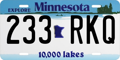 MN license plate 233RKQ