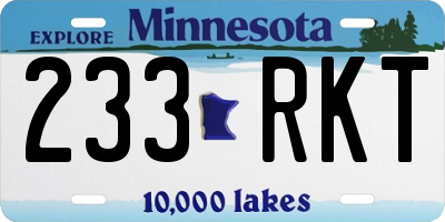 MN license plate 233RKT