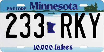 MN license plate 233RKY