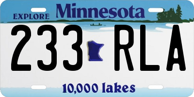 MN license plate 233RLA