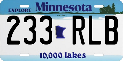 MN license plate 233RLB