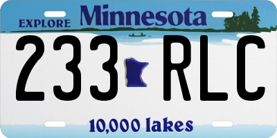 MN license plate 233RLC
